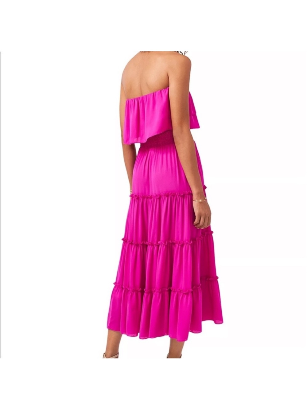 1. State Vibrant Pink Strapless Ruffle Dress NEW - Picture 2 of 9